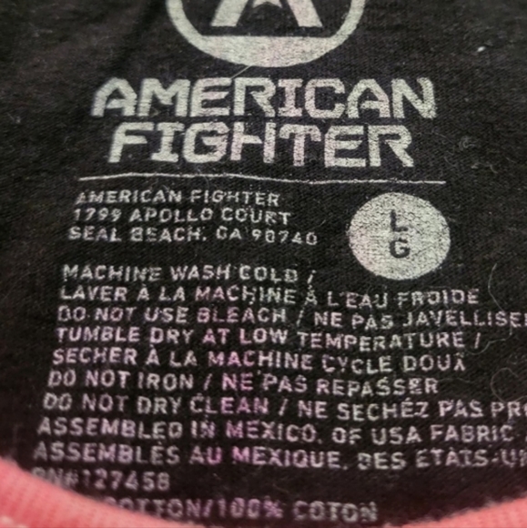 Men's American Fighter Buckle Black & Neon Pink Tank Top - Picture 5 of 5